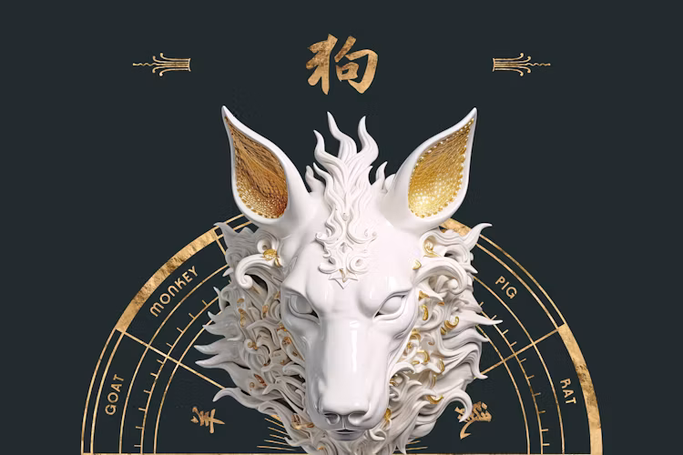 Dog Chinese zodiac illustration