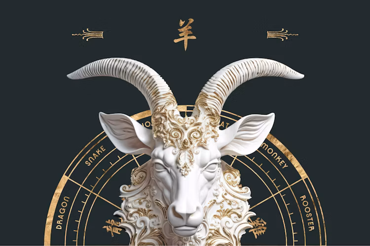 Goat Chinese zodiac illustration