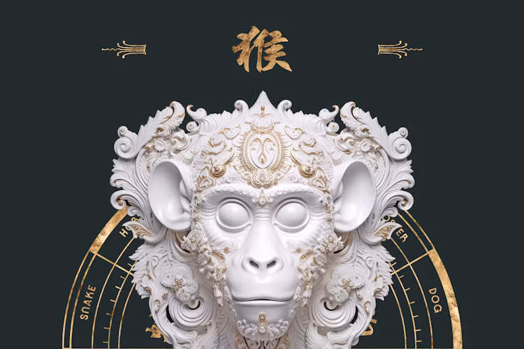 Monkey Chinese zodiac illustration