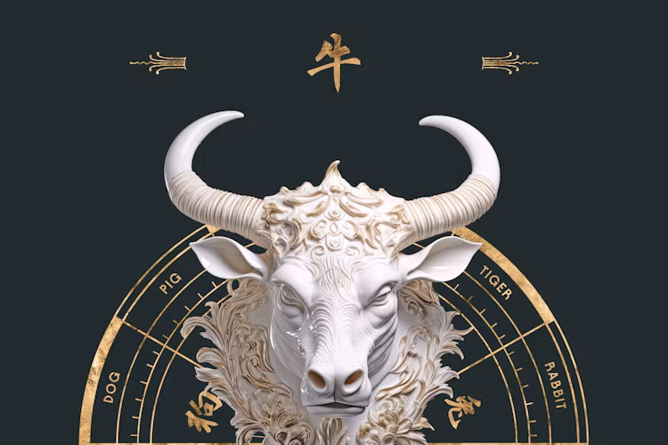 Ox Chinese zodiac illustration
