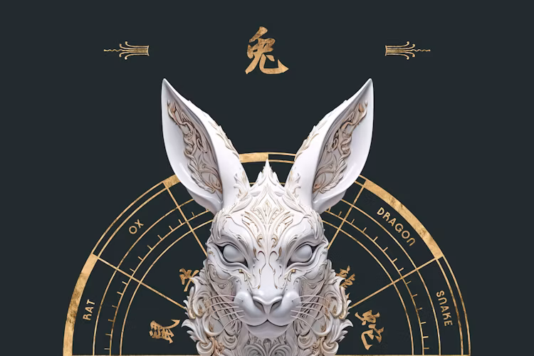 Rabbit Chinese zodiac illustration