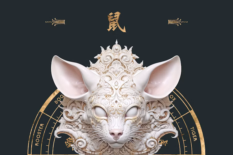 Rat Chinese zodiac illustration