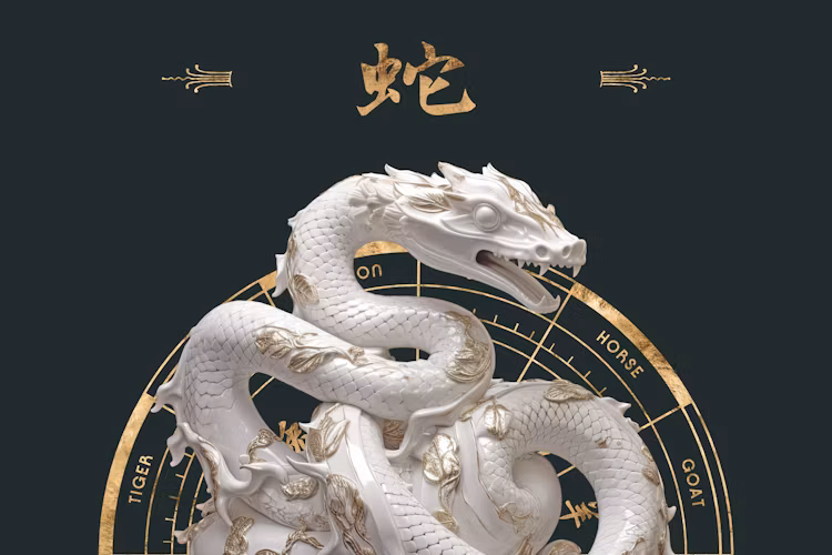 Snake Chinese zodiac illustration