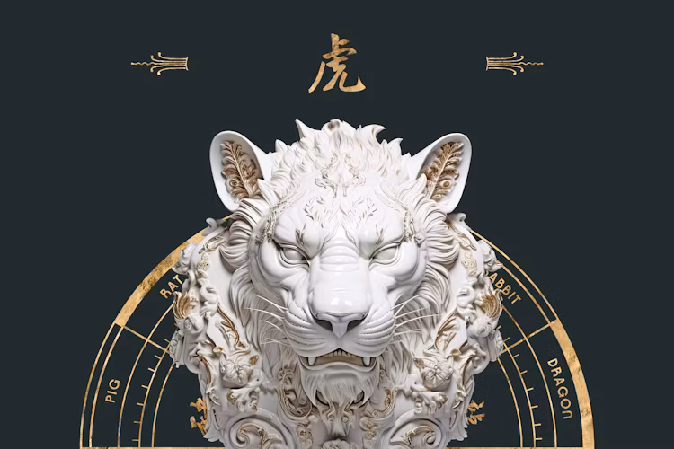 Tiger Chinese zodiac illustration
