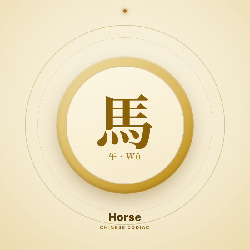 Horse zodiac emblem