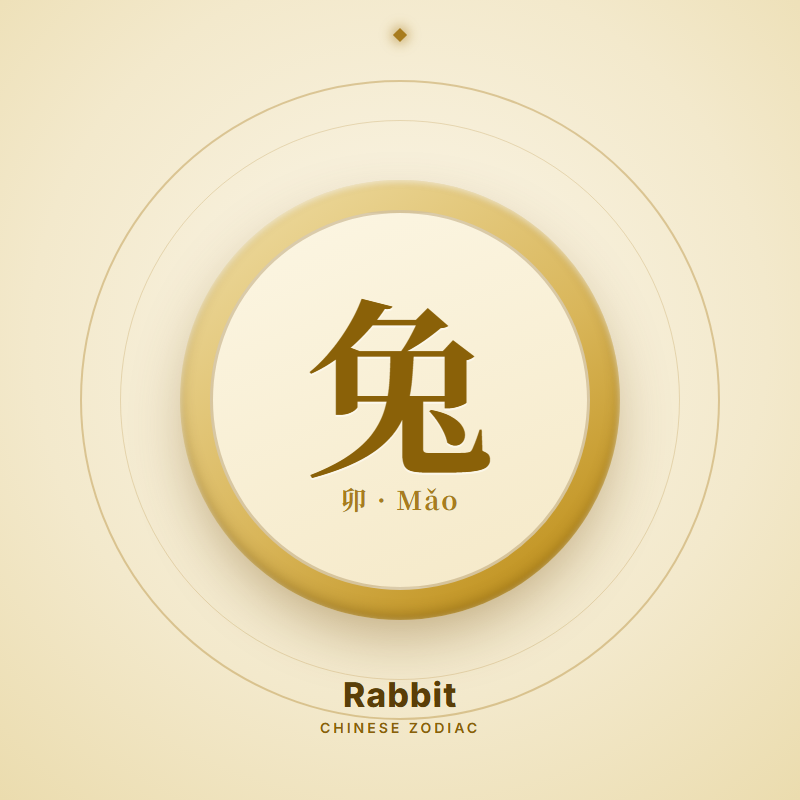 Rabbit zodiac emblem