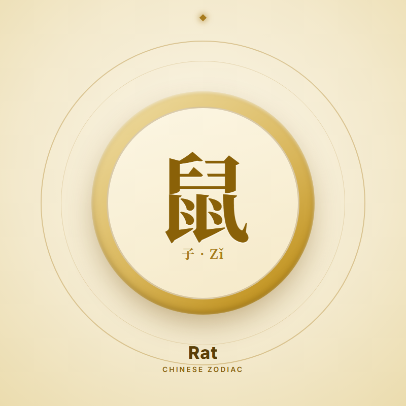 Rat zodiac emblem