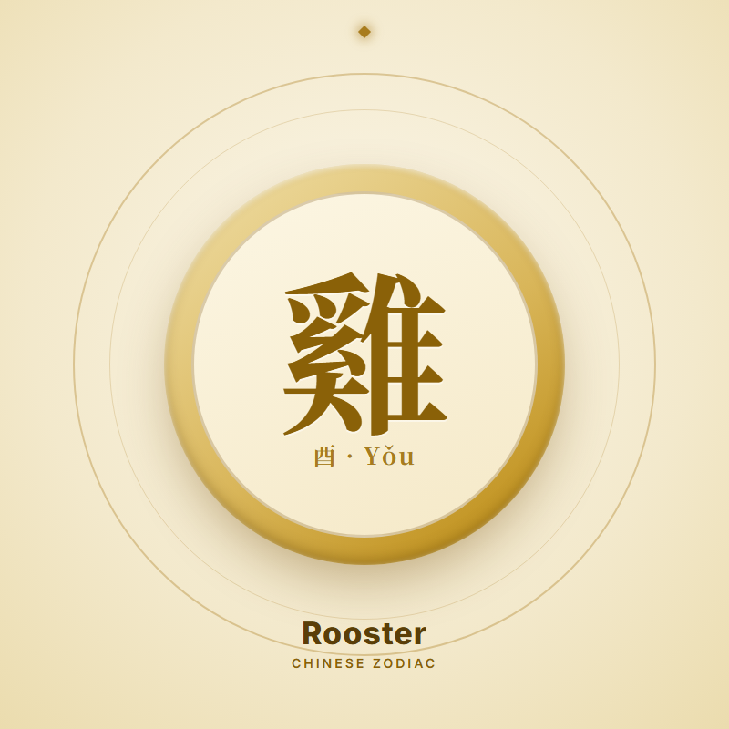 Rooster zodiac emblem